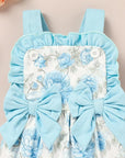 Ruffle Floral Blue Romper