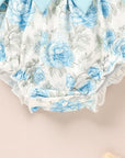 Ruffle Floral Blue Romper