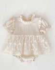 Ruffled Floral Lace Romper