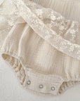 Ruffled Floral Lace Romper