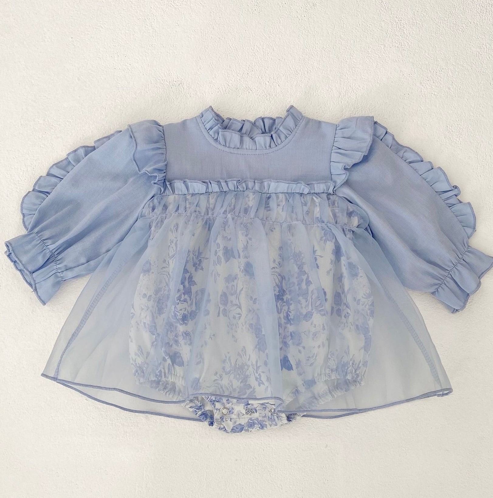 Ethereal Blue Ruffle Dress