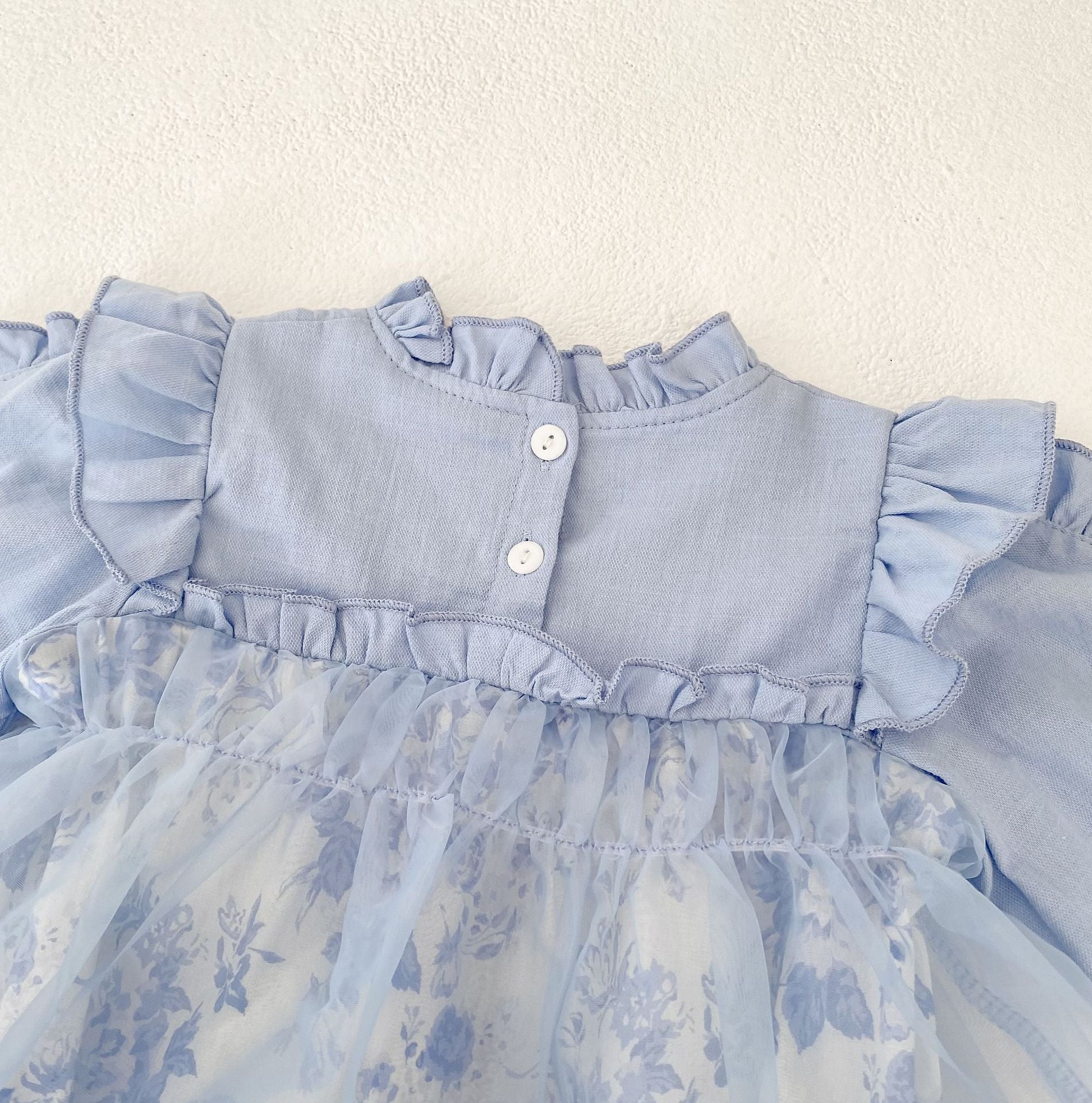 Ethereal Blue Ruffle Dress