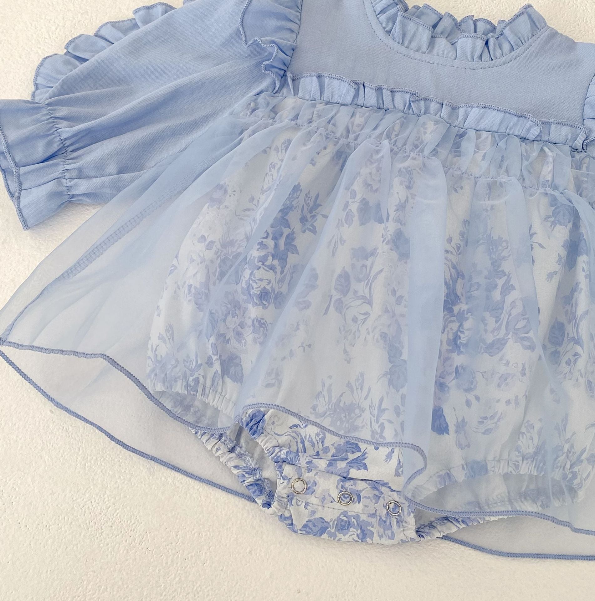 Ethereal Blue Ruffle Dress