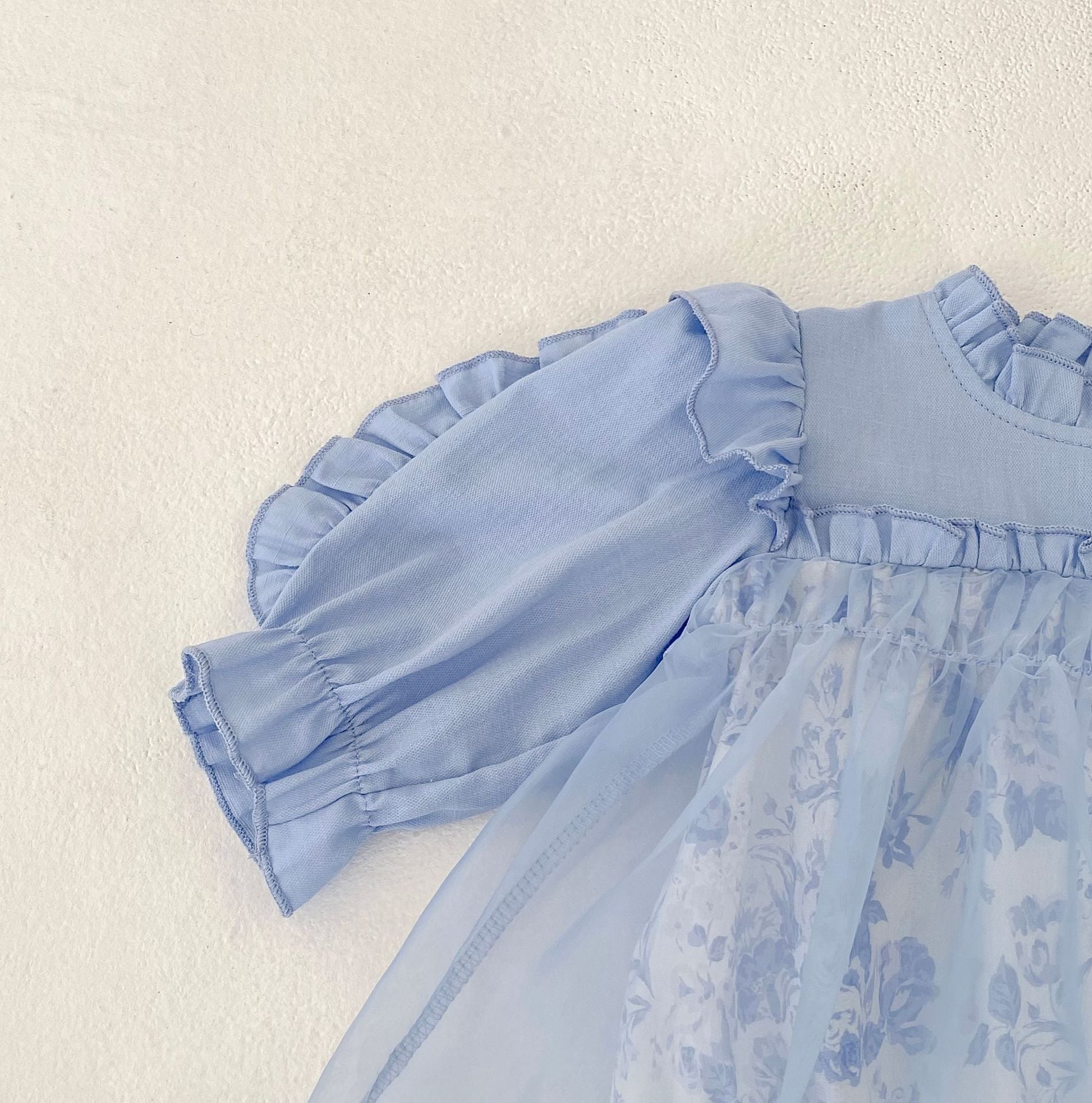 Ethereal Blue Ruffle Dress