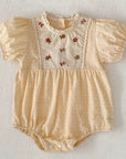 Vintage Blossom Embroidered Romper