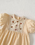 Vintage Blossom Embroidered Romper
