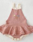 Whimsy Knit Embroidered Romper