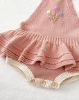 Whimsy Knit Embroidered Romper