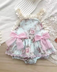 Rosewater Lace Bow Romper