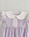 Lavender Lace Collar Bubble Romper