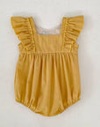 Golden Meadow Embroidered Flutter Romper