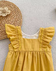 Golden Meadow Embroidered Flutter Romper