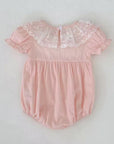Blush Eyelet Ruffle Bubble Romper