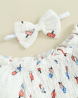2pcs Smocked Bubble Romper