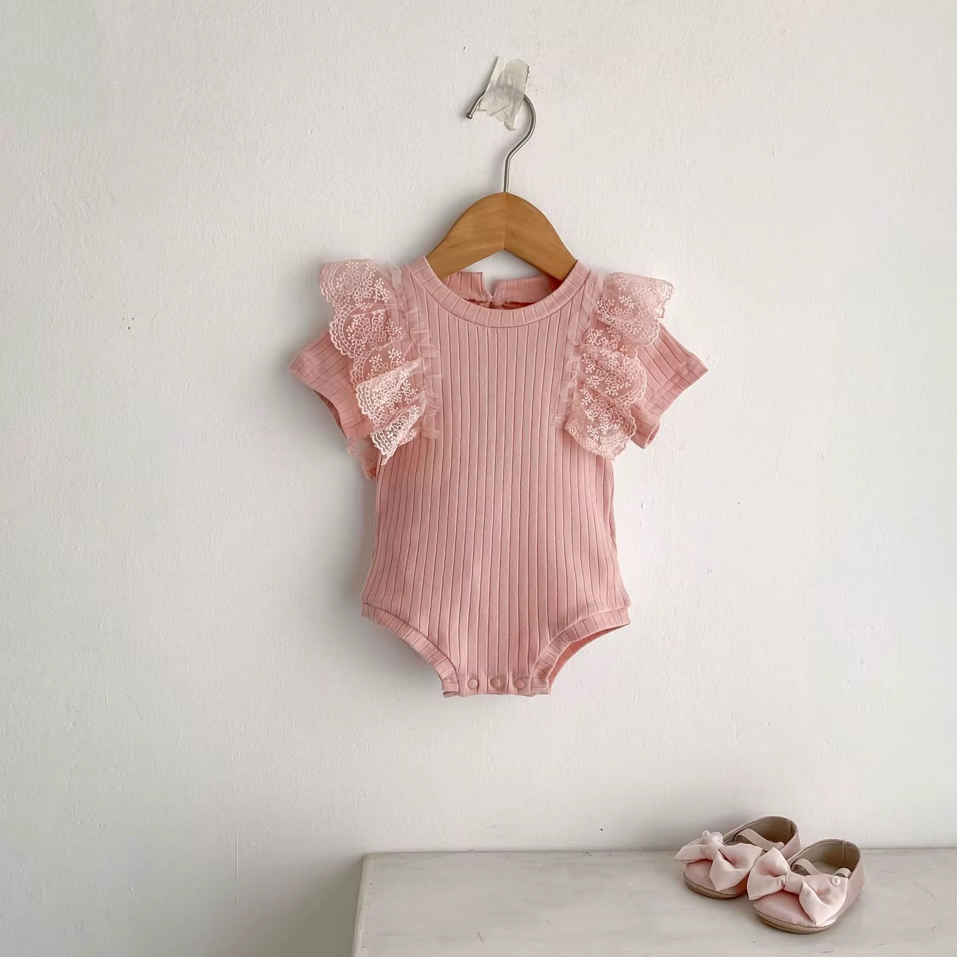 Rosy Ruffle Flutter Romper
