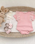 Rosy Ruffle Flutter Romper