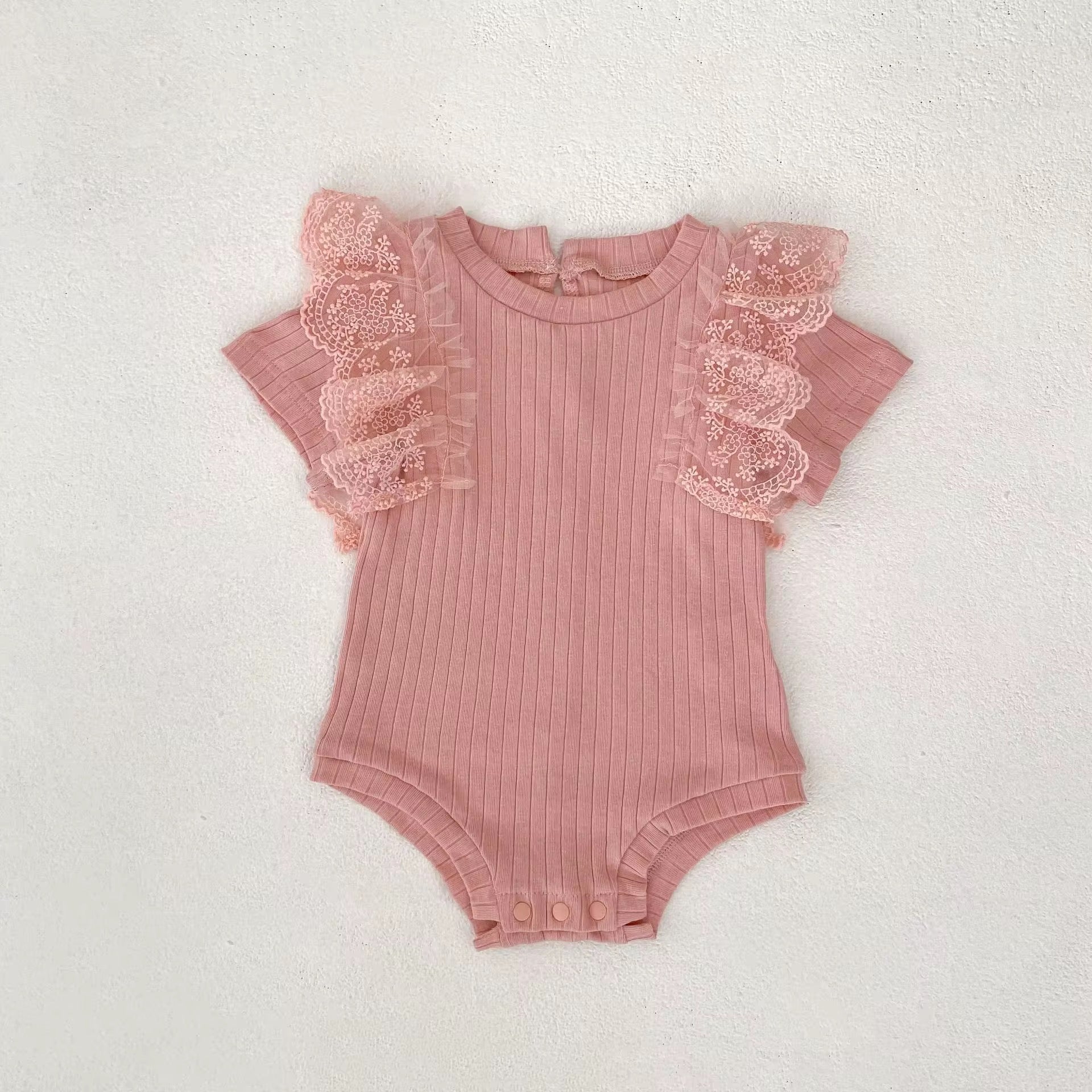 Rosy Ruffle Flutter Romper