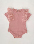 Rosy Ruffle Flutter Romper