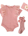 Rosy Ruffle Flutter Romper