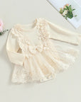 Long sleeve Floral Lace Romper