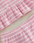Lila Stripe Ruffle Set