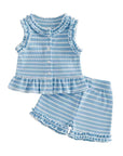 Lila Stripe Ruffle Set