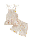Golden Daisy Bow Set