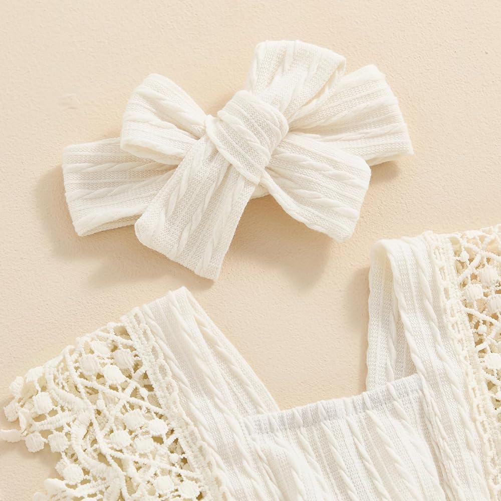 2pcs Ruffle Sleeveless Romper