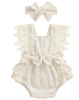 2pcs Ruffle Sleeveless Romper