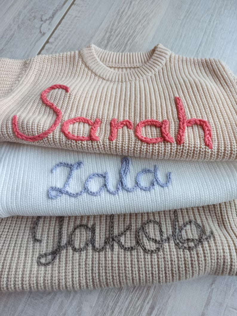 Personalized Embroidered Custom Knit Sweater – TinyTeenyTots