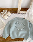 Heart Pom Pom Sweater