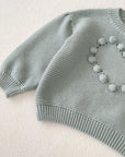 Heart Pom Pom Sweater