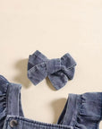 Denim Bloom Ruffle Romper