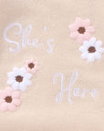 She’s Here Floral Knit Romper Set