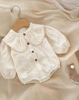 Long Sleeve Embroidered Floral Romper