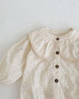 Long Sleeve Embroidered Floral Romper