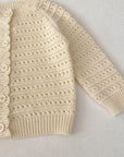 2pcs Hollow Knit Cardigan Set