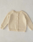 2pcs Hollow Knit Cardigan Set