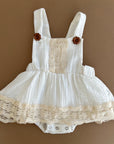 Vintage Skirted Lace Romper (White)