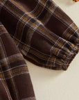 Autumn Plaid Ruffle Collar Romper