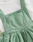 Autumn Corduroy Ruffle Pinafore Set