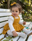 Autumn Corduroy Ruffle Pinafore Set