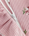 Vintage Bloom Waffle Knit Ruffle Footie & Bow Set