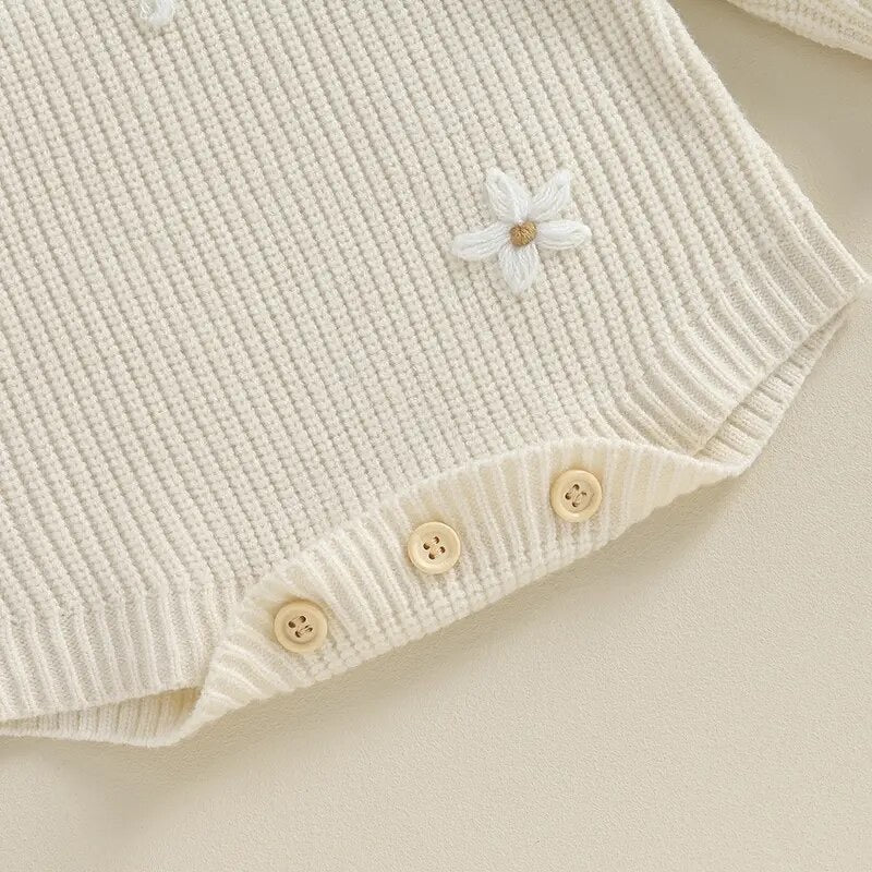 Knit Long Sleeve Floral Sweater