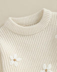 Knit Long Sleeve Floral Sweater