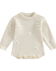 Knit Long Sleeve Floral Sweater