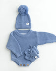 Chunky Knit Romper - Denim Cloud