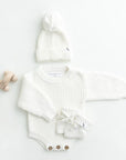 Chunky Knit Romper - Ivory Cloud