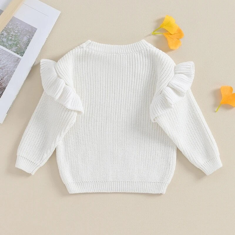 Personalized Ruffle Long Sleeve Knit