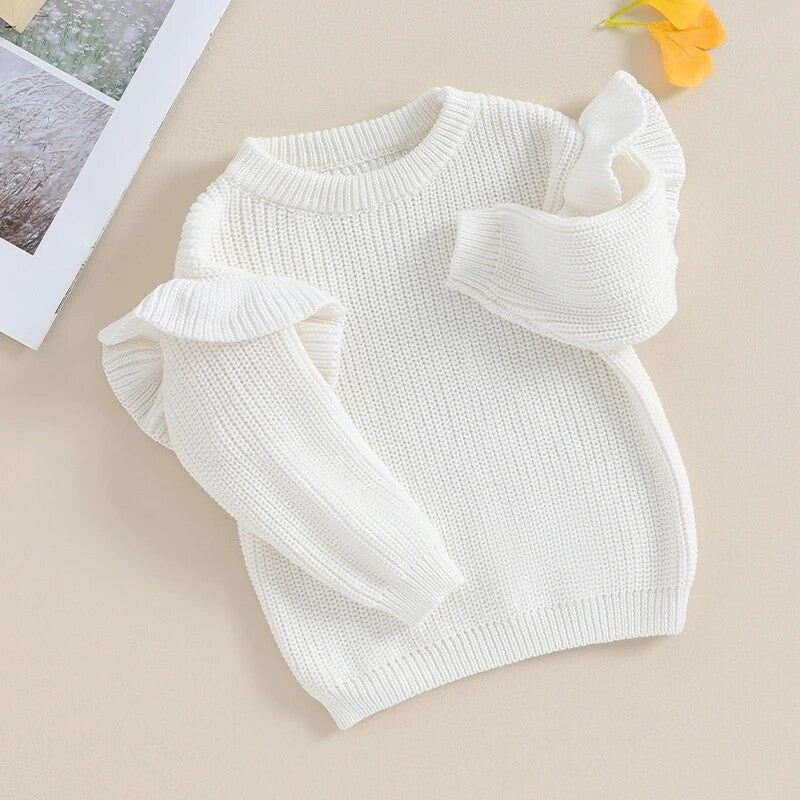Personalized Ruffle Long Sleeve Knit